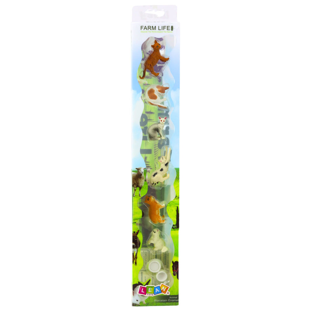 Figurky koček s miskou na krmení – 6 ks 4 6 cm | Farm Life
