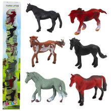 Figurky koní sada 6ks – hnědý černý šedý 5 6cm | Farm Life