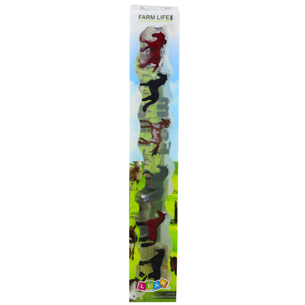 Figurky koní sada 6ks – hnědý černý šedý 5 6cm | Farm Life