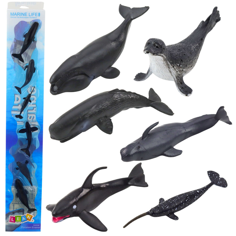 Figurky mořských savců 6 ks – kosatka delfín tuleň 6 8 cm