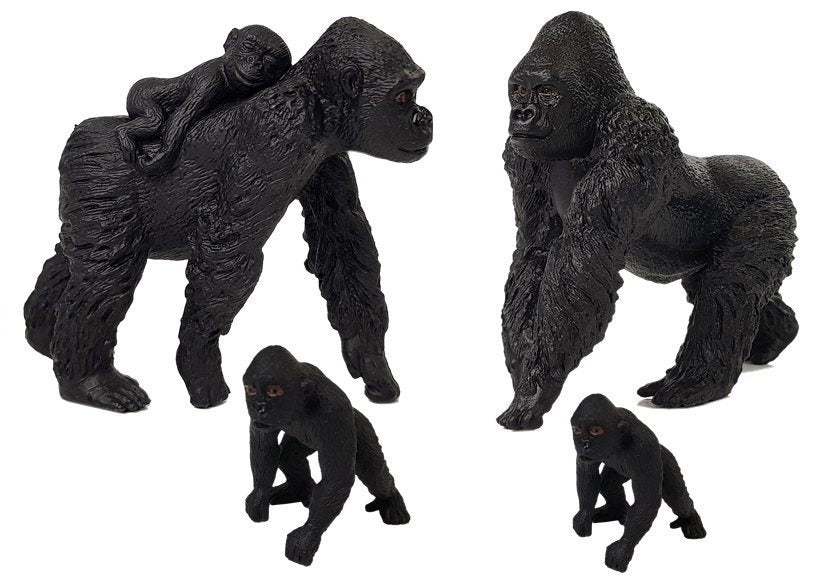 Figurky safari zvířat hipopotámi a gorily 7 kusů