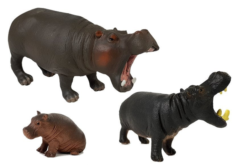 Figurky safari zvířat hipopotámi a gorily 7 kusů