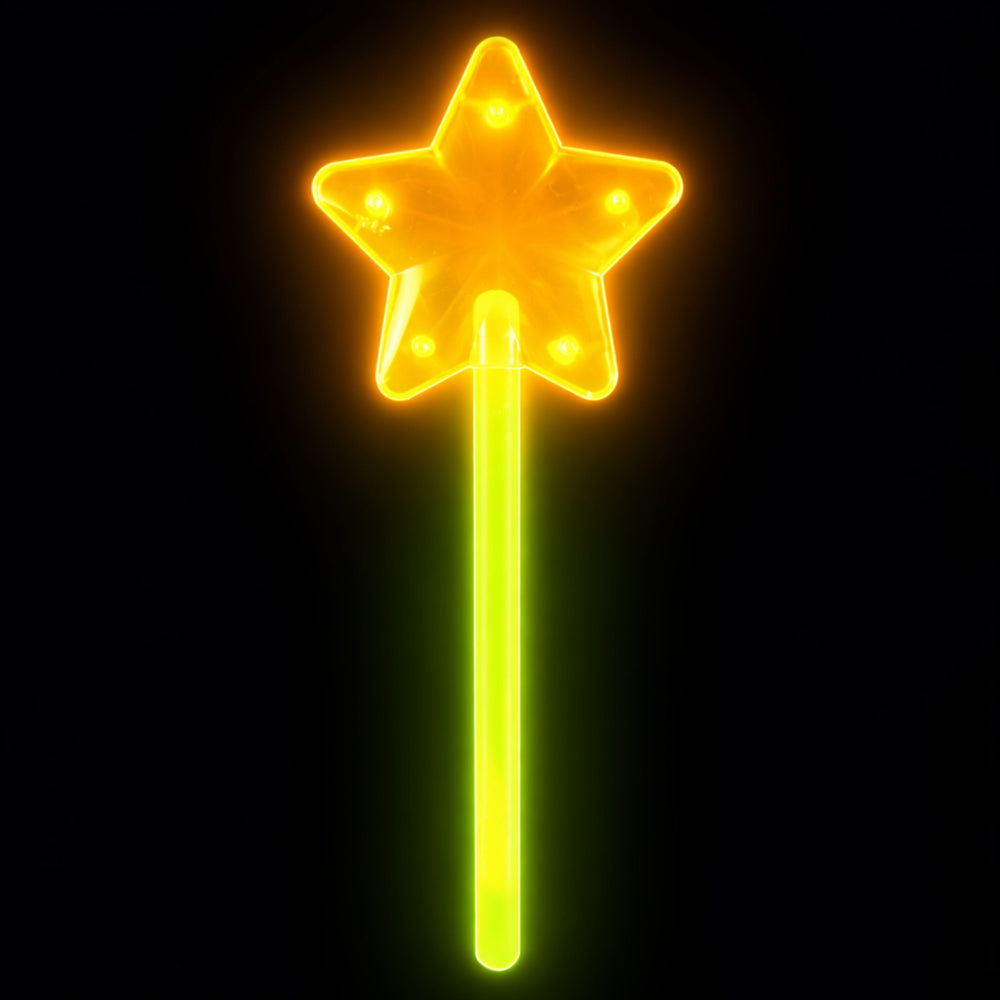 Fluorescenční hvězdicová hůlka svítící ve tmě 22cm – Neon