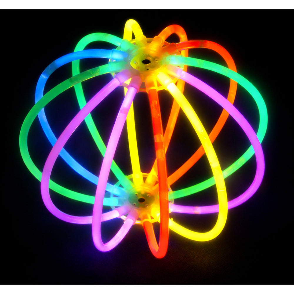 Fluorescenční míček svítící ve tmě s neonovými tyčinkami – 12 ks