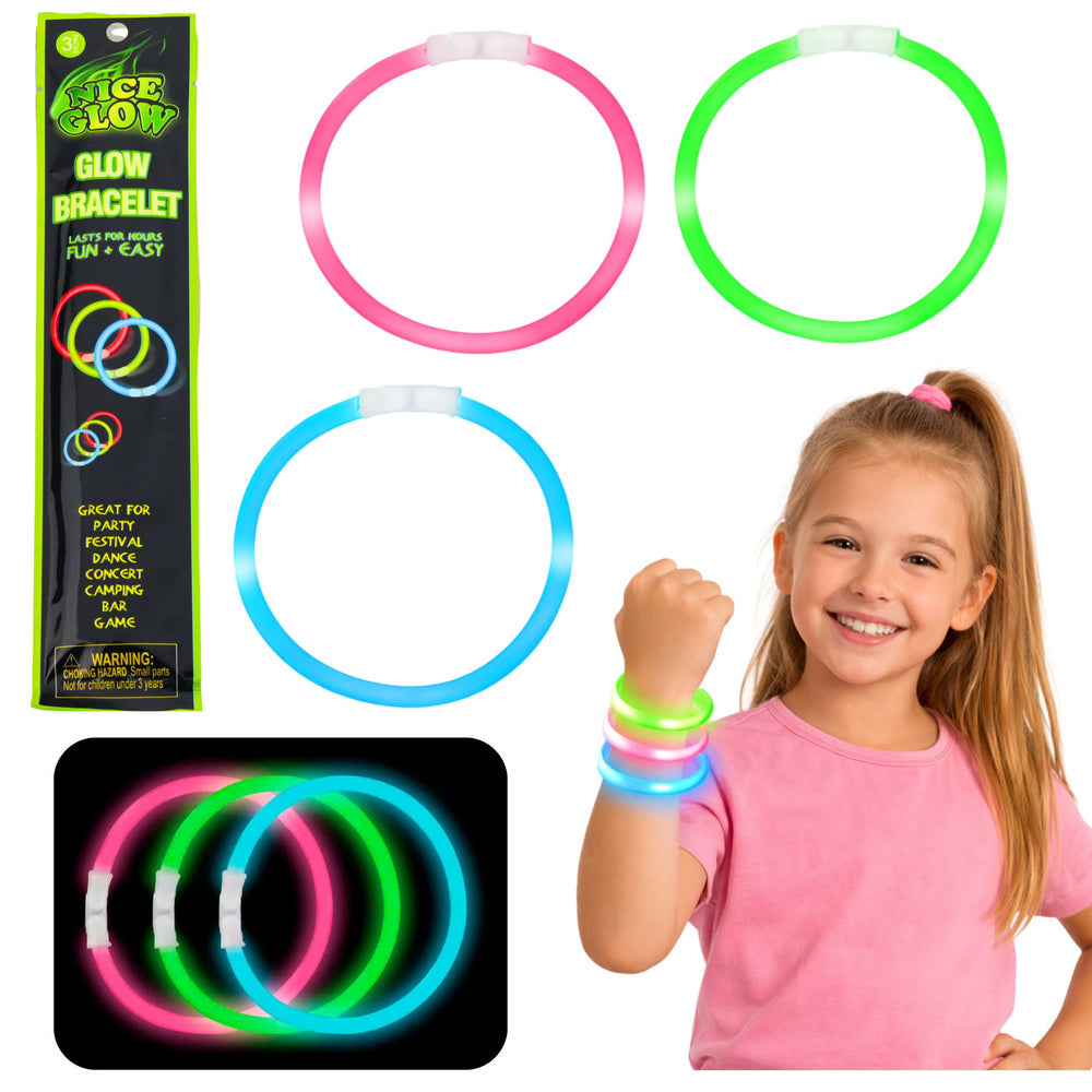 Fluorescenční náramky svítící ve tmě Neon Stick 3 ks