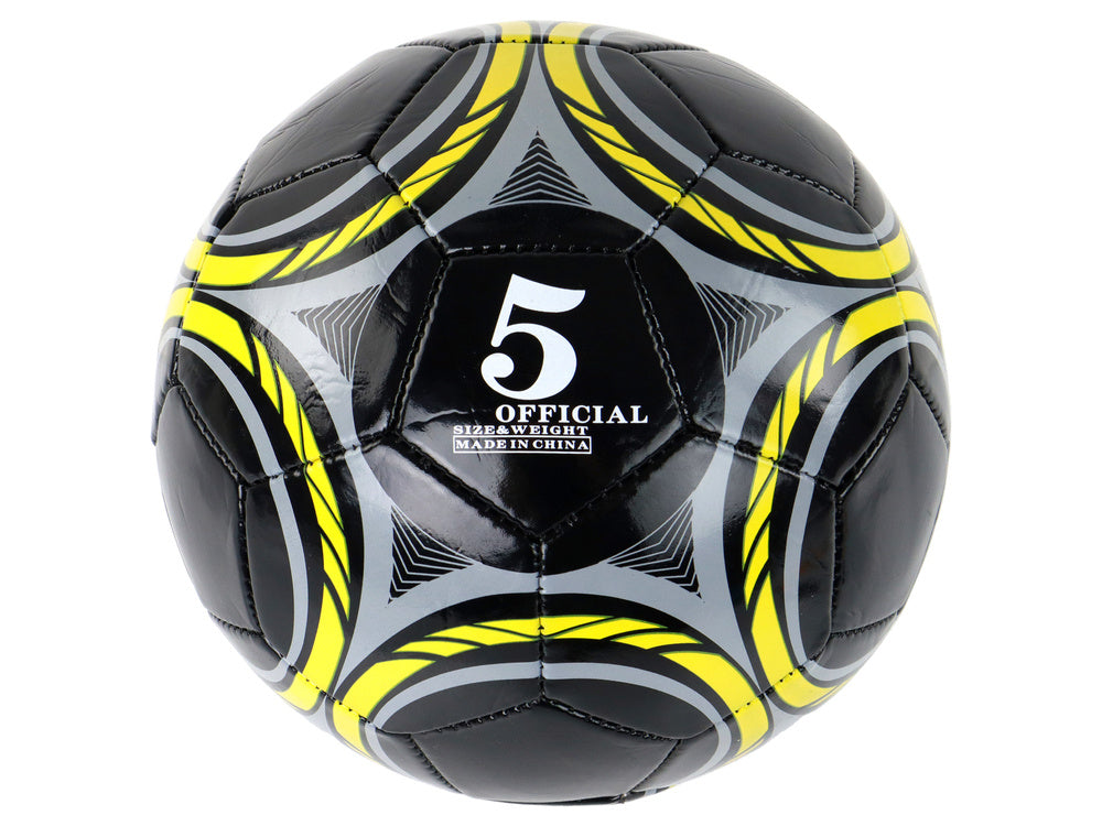 Fotbalový míč černý 24 cm – velikost 5 s grafickými vzory
