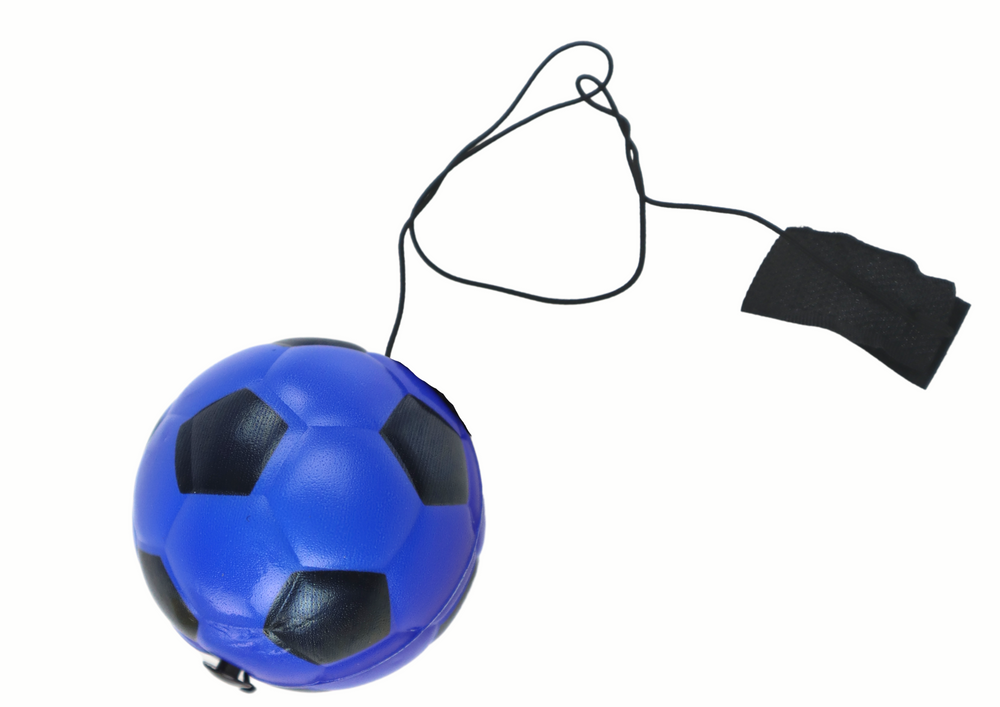 Fotbalový míč na gumičce jojo 6 cm – modrý
