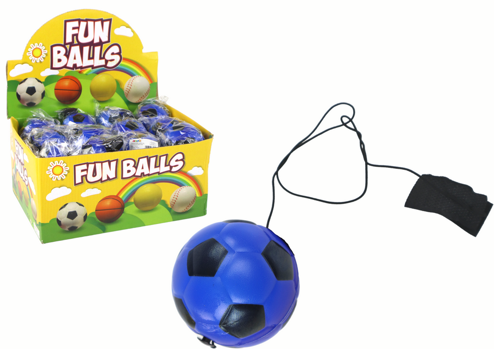 Fotbalový míč na gumičce jojo 6 cm – modrý