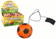 Fotbalový míč na gumičce jojo 6 cm – oranžový