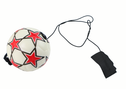 Fotbalový míček na gumičce jojo 6 cm – bílý s hvězdičkami