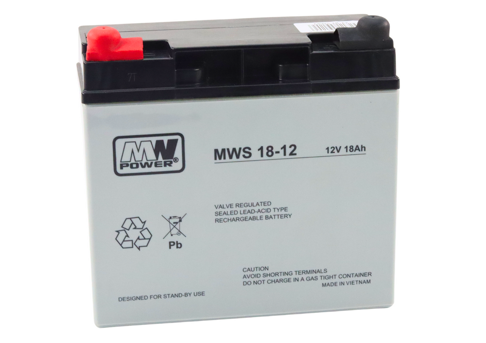 Gelový akumulátor AGM 12V 18Ah pro elektrické hračky a vozítka