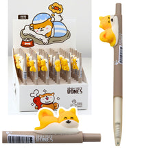 Gelový kuličkový pero s figurkou žlutého pejska Shiba modrý inkoust