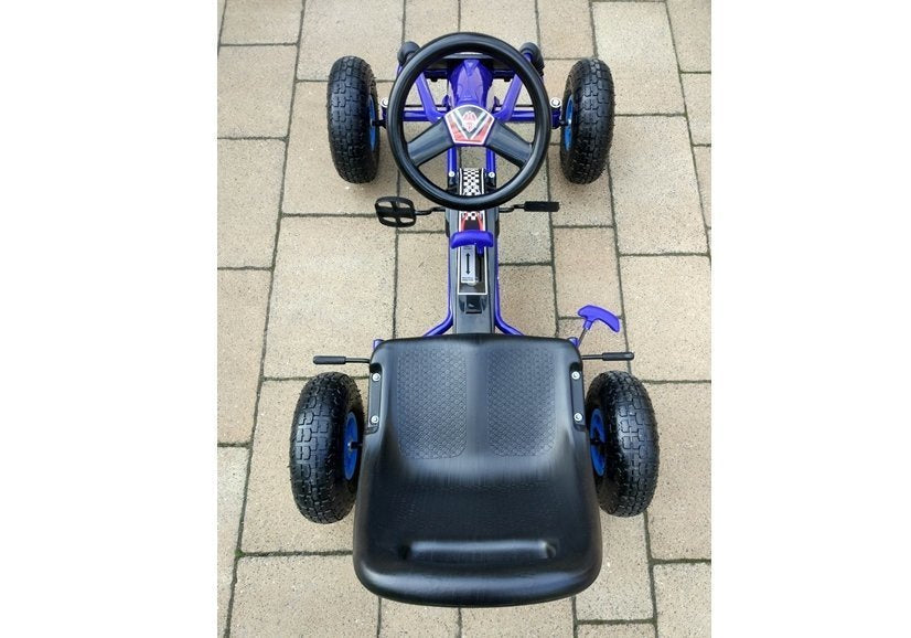 Gokart s nafukovacími koly a ručními brzdami modrý A 15
