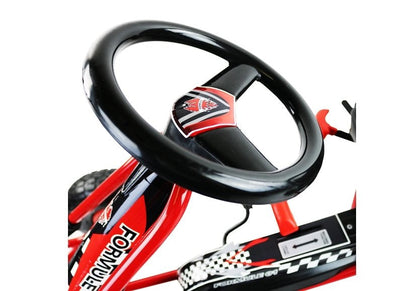 Gokart s ručními brzdami a nastavitelným sedadlem červený