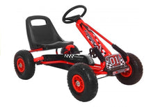 Gokart s ručními brzdami a nastavitelným sedadlem červený