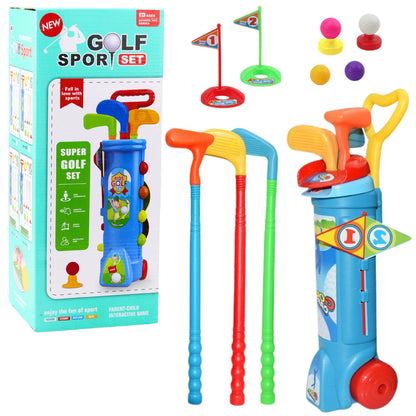 Golfová sada s vozíkem – kije a míčky 20 dílů