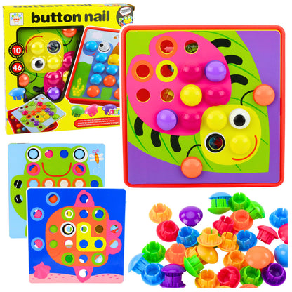 Gombíková mozaika geometrické puzzle houby 46 dílků