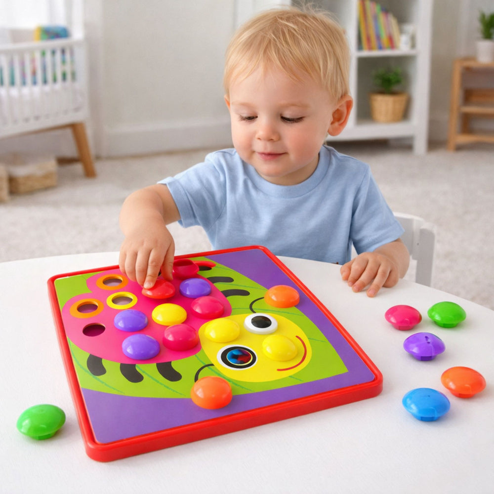 Gombíková mozaika geometrické puzzle houby 46 dílků
