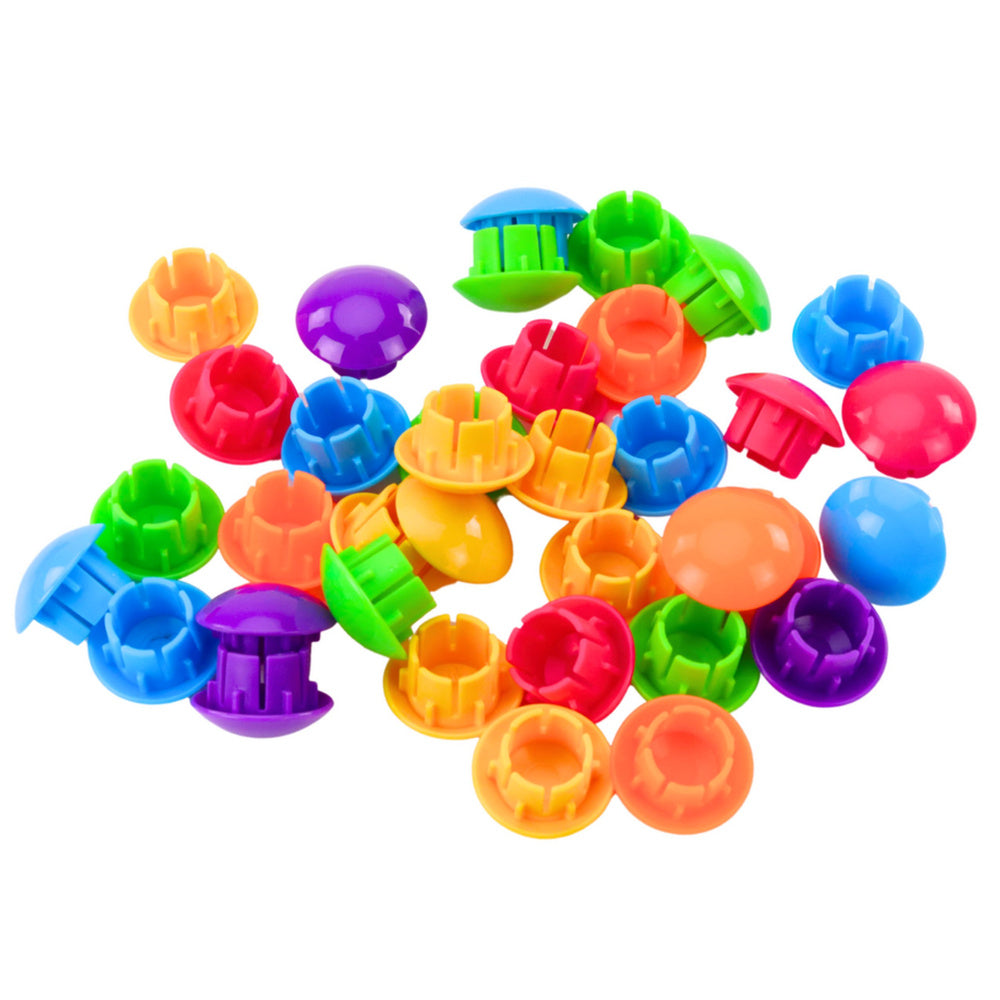 Gombíková mozaika geometrické puzzle houby 46 dílků