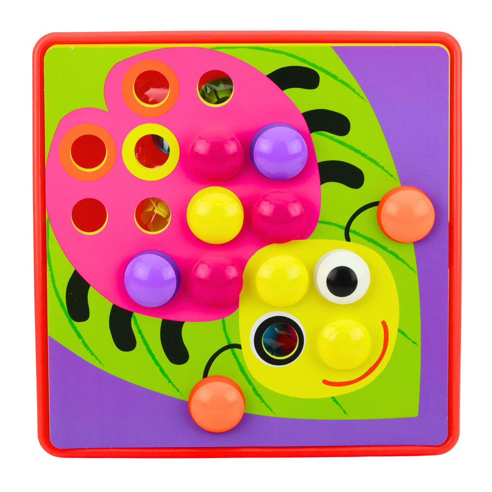 Gombíková mozaika geometrické puzzle houby 46 dílků