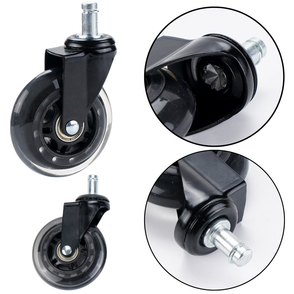 Gumové kolečko k židli průhledné tiché 1 ks