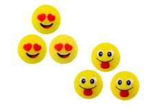 Gumové míčky emoji s vyplazeným jazykem 6 ks žluté