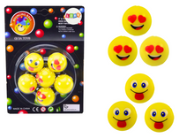 Gumové míčky emoji s vyplazeným jazykem 6 ks žluté