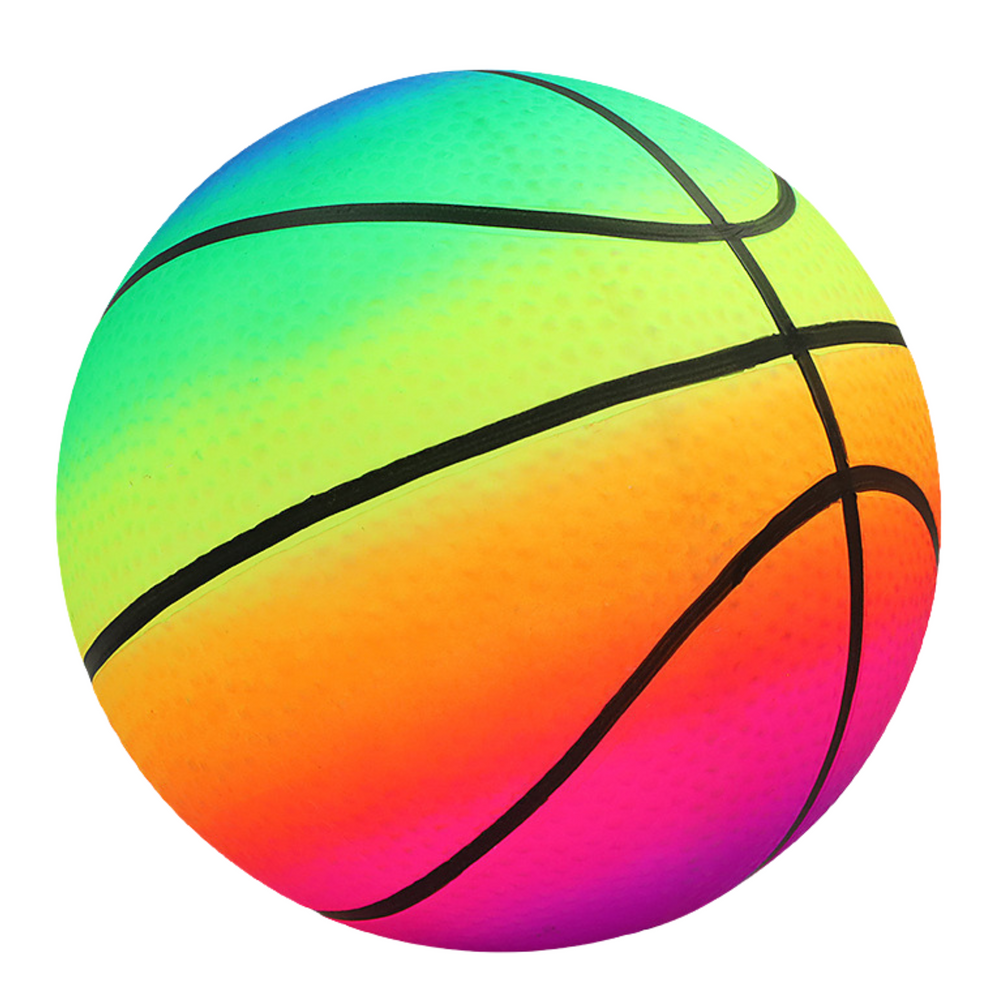Gumový míč basketbalový duhový 22cm – pro děti na pláž