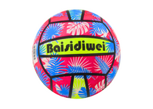 Gumový míč s motivem listů 24 cm růžovo modrý