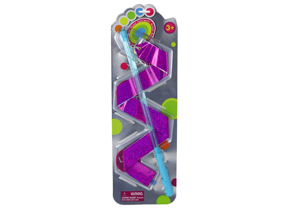 Gymnastická stuha s LED světly 2,4m – růžová | sportovní
