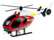 Hasičská sada helikoptéra a auto – se zvuky a světly | červené