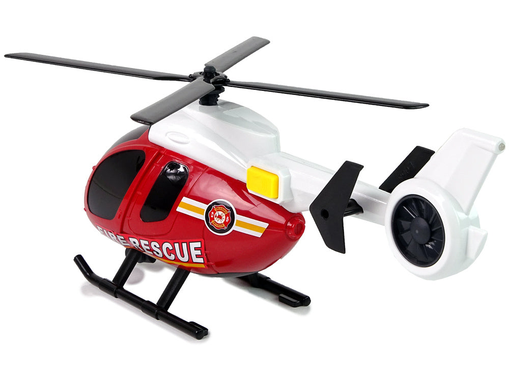 Hasičská sada helikoptéra a auto – se zvuky a světly | červené