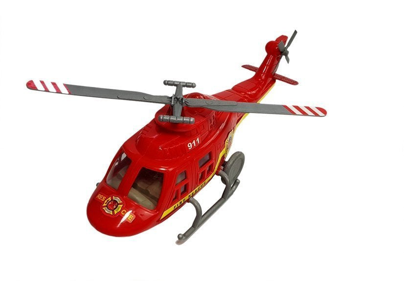 Hasičská sada vozidel helikoptéra motocykl auto světlo zvuky