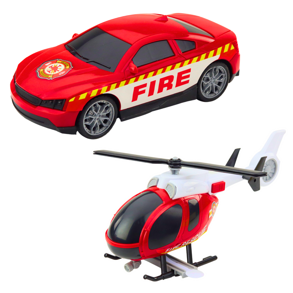 Hasičská souprava kamion helikoptéra – se světly a zvuky