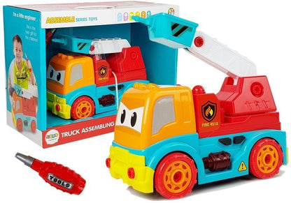 Hasičské auto k rozkroucení se šroubovákem a světly