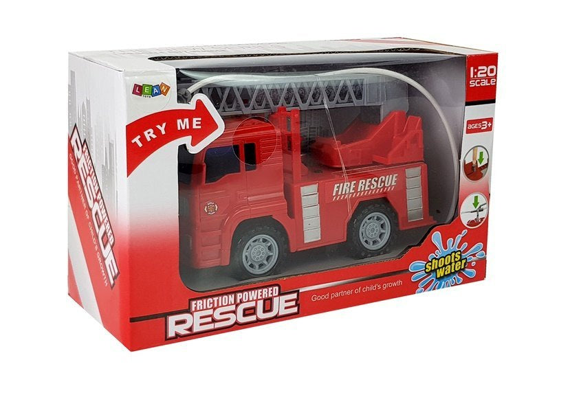 Hasičské auto na baterie s žebříkem a vodní stříkačkou 1:20