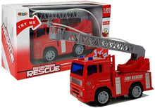 Hasičské auto na baterie s žebříkem a vodní stříkačkou 1:20