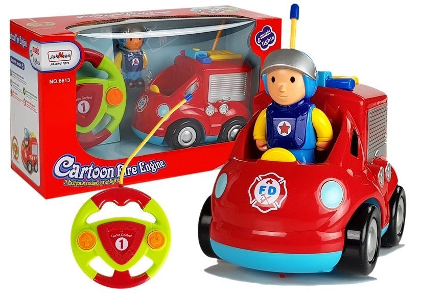 Hasičské auto na dálkové ovládání s volantem a zvuky