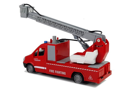 Hasičské auto s frikcí 1:16 zvuk světla vodní hadice červené