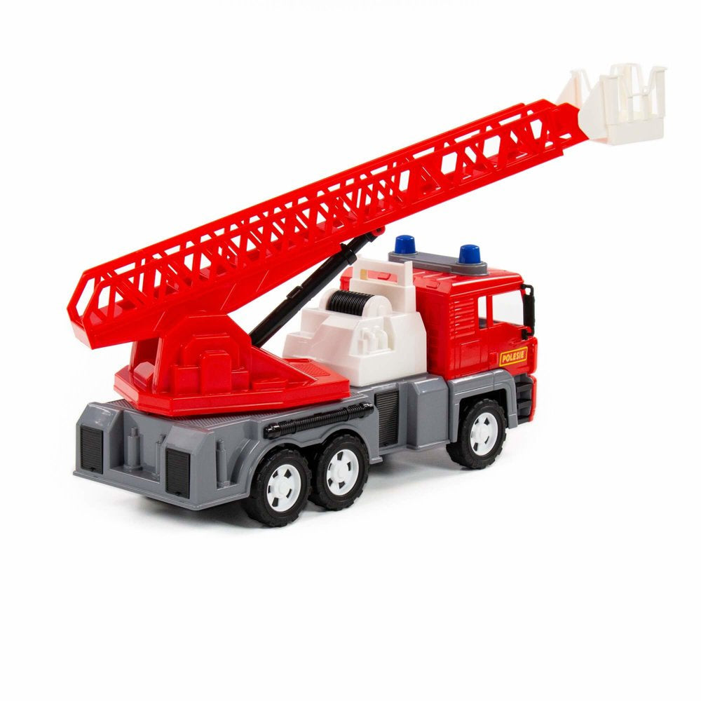 Hasičské auto s výsuvným žebříkem 70 cm červené – Ałmaz