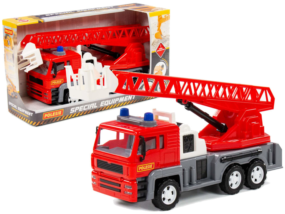 Hasičské auto s výsuvným žebříkem 70 cm červené – Ałmaz