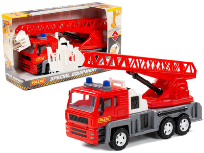 Hasičské auto s výsuvným žebříkem 70 cm červené – Ałmaz