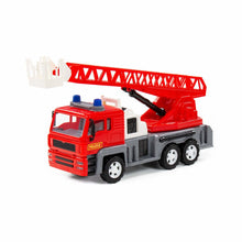 Hasičské auto s výsuvným žebříkem 70 cm červené – Ałmaz