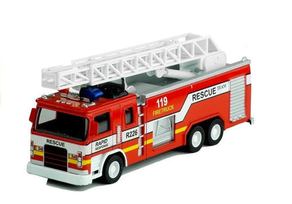Hasičské auto s žebříkem model 1:32 kovové 2 druhy