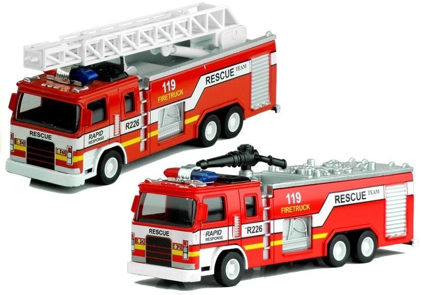 Hasičské auto s žebříkem model 1:32 kovové 2 druhy