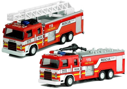 Hasičské auto s žebříkem model 1:32 kovové 2 druhy