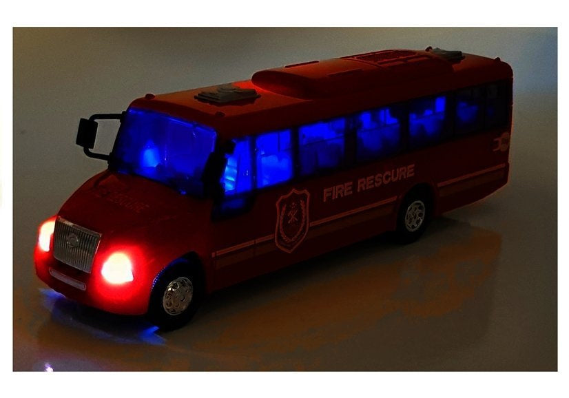 Hasičský autobus kovový se světlem a zvukem červený