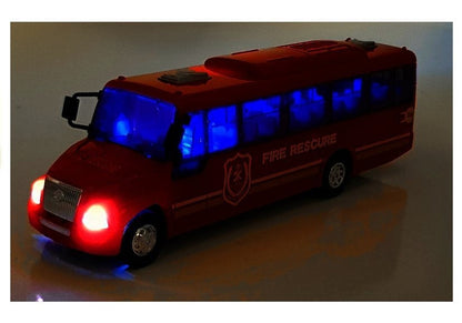 Hasičský autobus kovový se světlem a zvukem červený