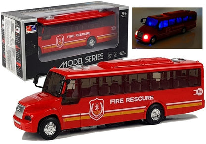 Hasičský autobus kovový se světlem a zvukem červený