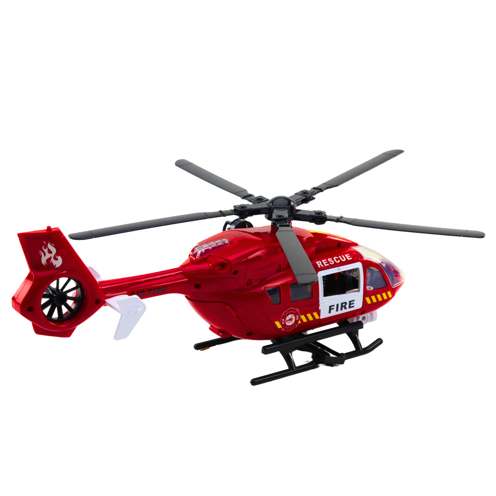 Hasičský helikopter s hákem a nosítky světla zvuky 1:12